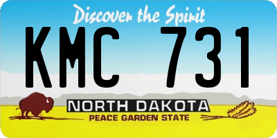 ND license plate KMC731
