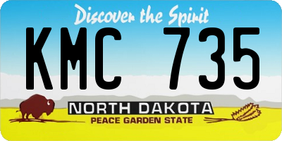 ND license plate KMC735