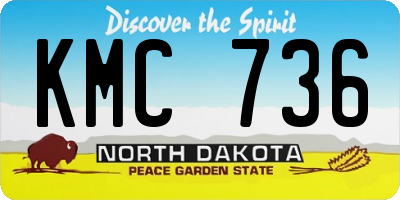 ND license plate KMC736