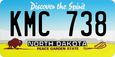 ND license plate KMC738