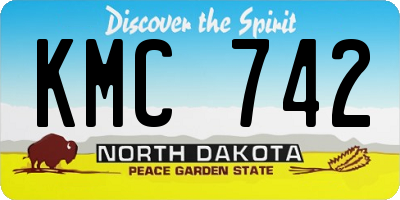 ND license plate KMC742