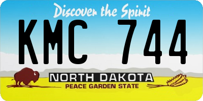 ND license plate KMC744
