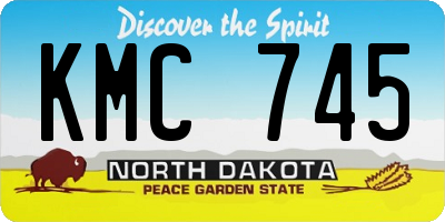 ND license plate KMC745