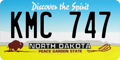 ND license plate KMC747