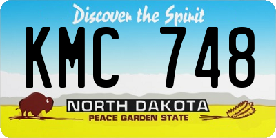 ND license plate KMC748