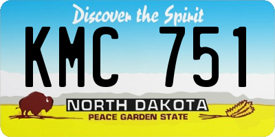 ND license plate KMC751