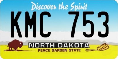 ND license plate KMC753