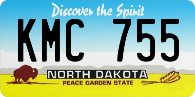 ND license plate KMC755