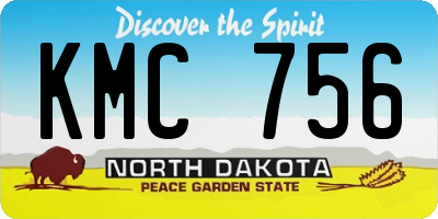 ND license plate KMC756