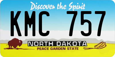 ND license plate KMC757