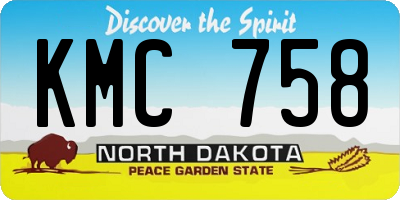 ND license plate KMC758