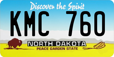 ND license plate KMC760