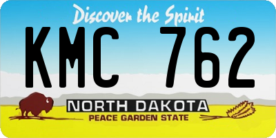 ND license plate KMC762