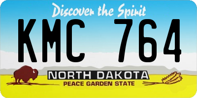 ND license plate KMC764