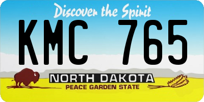 ND license plate KMC765