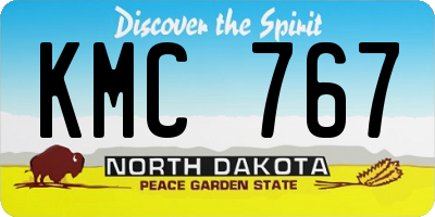 ND license plate KMC767