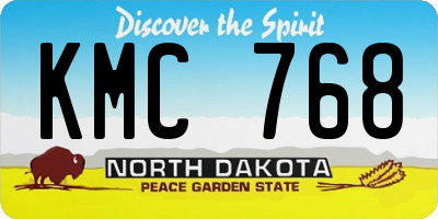 ND license plate KMC768