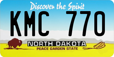 ND license plate KMC770