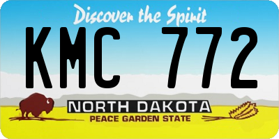 ND license plate KMC772