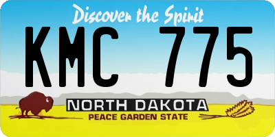 ND license plate KMC775