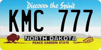 ND license plate KMC777