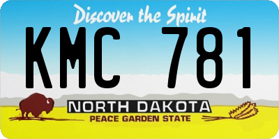 ND license plate KMC781