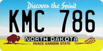 ND license plate KMC786