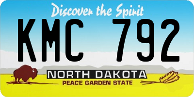 ND license plate KMC792