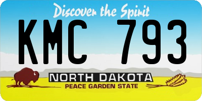 ND license plate KMC793