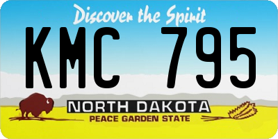 ND license plate KMC795