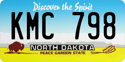 ND license plate KMC798