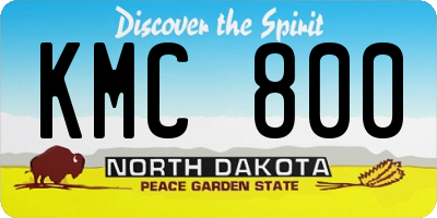 ND license plate KMC800