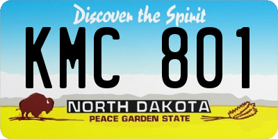 ND license plate KMC801