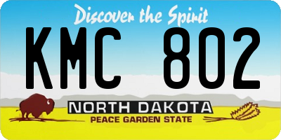 ND license plate KMC802