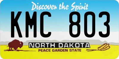 ND license plate KMC803