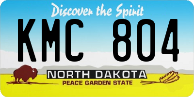 ND license plate KMC804