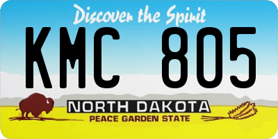 ND license plate KMC805