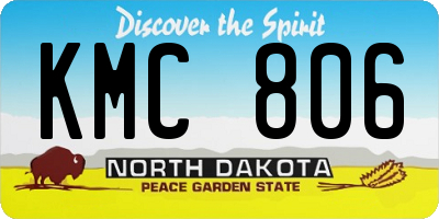 ND license plate KMC806
