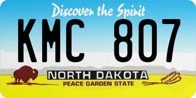 ND license plate KMC807