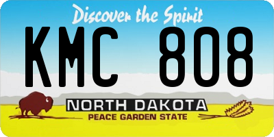 ND license plate KMC808