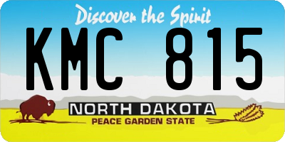 ND license plate KMC815