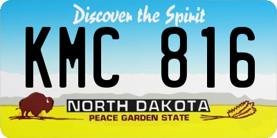 ND license plate KMC816