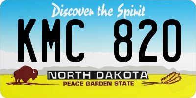 ND license plate KMC820