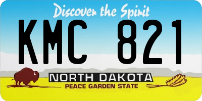 ND license plate KMC821