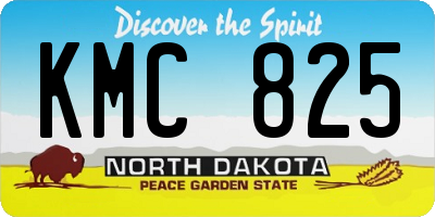 ND license plate KMC825
