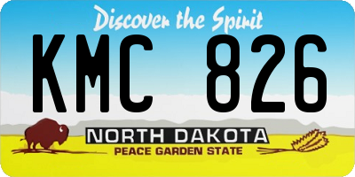 ND license plate KMC826