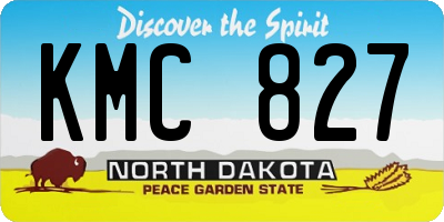 ND license plate KMC827