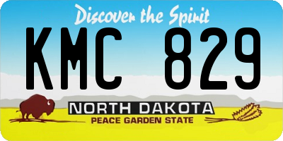 ND license plate KMC829