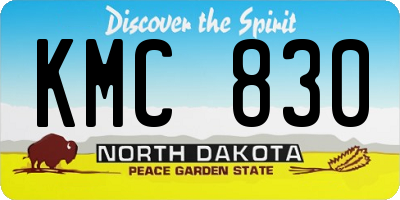 ND license plate KMC830
