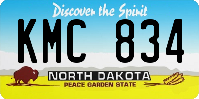ND license plate KMC834